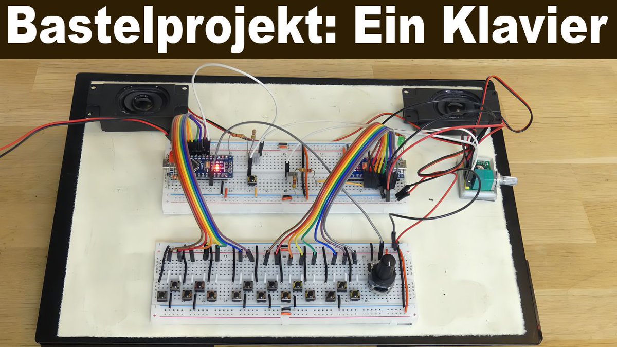 HIZ_InVideo's tweet image. Mit zwei #Arduinos, einigen #Tastern, #Verstärker, #Lautsprecher und einer simplen #Software lässt sich ein einfaches #DIY-#Klavier #zusammenbasteln. -#HIZ513
Das Video auf #YouTube:
youtu.be/8lnQKAx6zXw