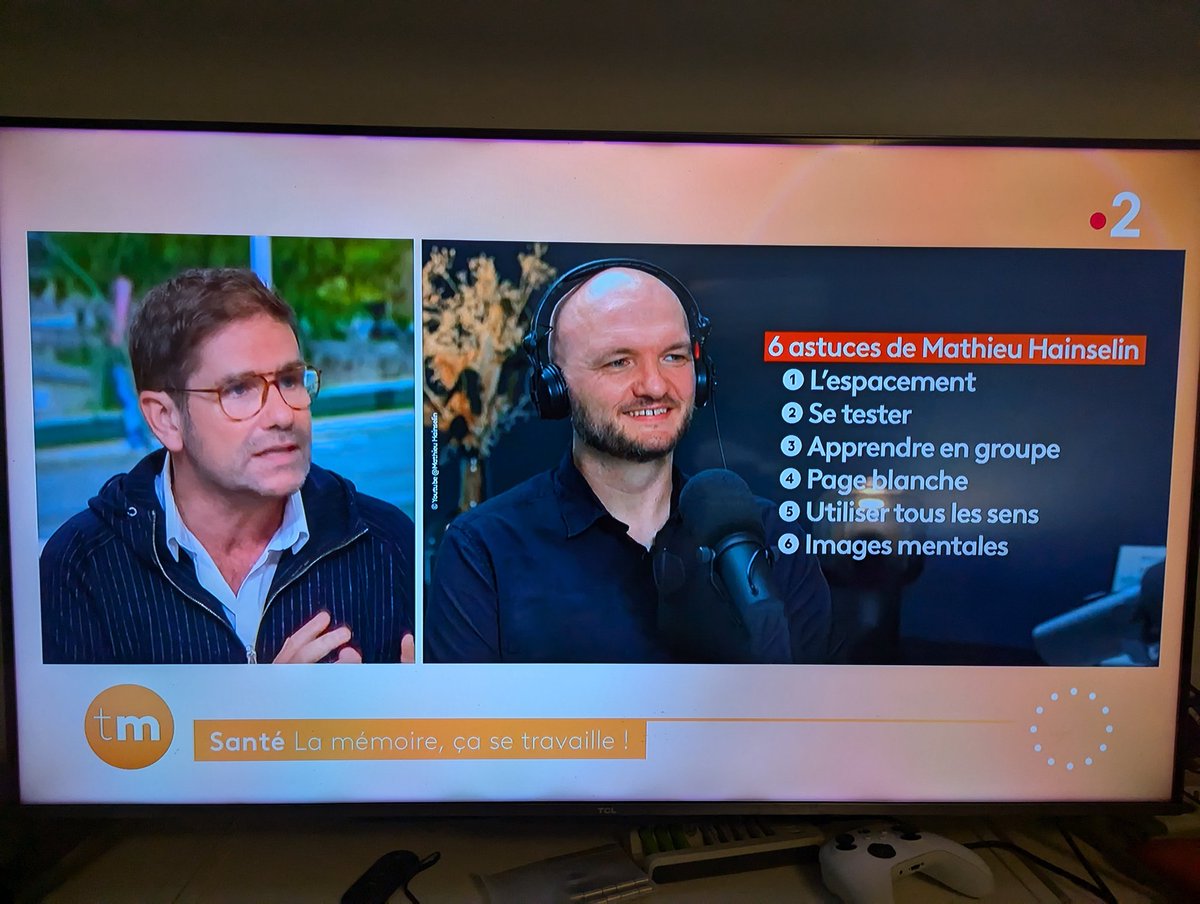 MHainselin's tweet photo. 📺 Surprise ce matin, on me dit que je passe à la télé !

🎥 Le podcast enregistré pour Tout sur la mémoire avec Setti Dali inspire une chronique sur Télématin

💡 Ravi de voir les conseils diffusés à un public plus large https://t.co/ANw3G888aW