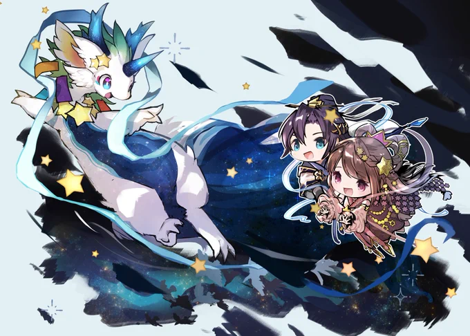 ラクシーヌちゃんと織姫ちゃん彦星くん
