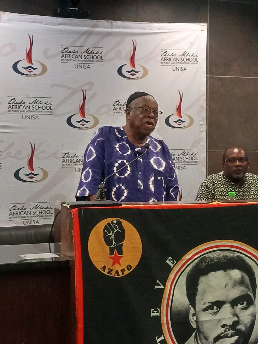 AZAPO_News's tweet photo. Ntate Cde Glen 'Ujebe' Masokoane is on the podium cheering us with what he is known for: "Poetry".
#AZAPO
#BC_Stalwarts https://t.co/9s7j4RtHH0