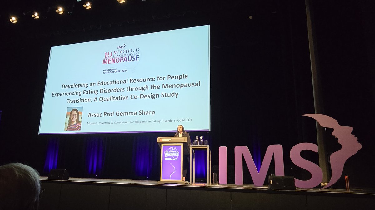 Professor Gemma Sharp (@gemmasharp11) on Twitter photo Honoured to be a Young Investigator Award Finalist at the <a href="/IntlMenopause/">International Menopause Society</a> World Congress in #Melbourne showcasing our #Menopause & #EatingDisorders #Research w/ <a href="/ED_Victoria/">Eating Disorders Victoria</a> 👉learn.eatingdisorders.org.au/courses/menopa… <a href="/STMneurosci/">Monash STM Neuroscience</a> <a href="/MonashSTM/">Translational Medicine at Monash University</a> <a href="/MonashUni/">Monash University</a> <a href="/KarenMagraith/">Karen Magraith</a> <a href="/NEDC_Australia/">NEDC</a> <a href="/Bfoundation/">Butterfly Foundation</a> Honoured to be a Young Investigator Award Finalist at the <a href="/IntlMenopause/">International Menopause Society</a> World Congress in #Melbourne showcasing our #Menopause & #EatingDisorders #Research w/ <a href="/ED_Victoria/">Eating Disorders Victoria</a> 👉learn.eatingdisorders.org.au/courses/menopa… <a href="/STMneurosci/">Monash STM Neuroscience</a> <a href="/MonashSTM/">Translational Medicine at Monash University</a> <a href="/MonashUni/">Monash University</a> <a href="/KarenMagraith/">Karen Magraith</a> <a href="/NEDC_Australia/">NEDC</a> <a href="/Bfoundation/">Butterfly Foundation</a>