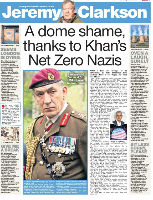 stopfundingheat's tweet image. The Sun casually likening supporters of climate action to "Nazis"...   Today's Sun advertisers include @CoopUK @Tesco @McDonalds @Lloydsbank #Lotto @Morrisons @BandQ @Asda &amp;amp; @Samsung