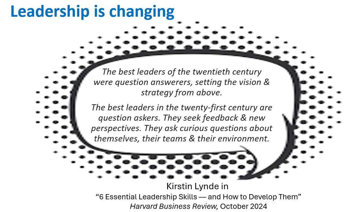 Helen Bevan (@helenbevan) on Twitter photo The role and skills of leaders needs to change, in line with profound changes in the workplace. In a new article in <a href="/HarvardBiz/">Harvard Business Review</a>, a group of experts has identified 6 essential skills to thrive as a leader in the new environment:
1) emotional aperture - the ability to understand The role and skills of leaders needs to change, in line with profound changes in the workplace. In a new article in <a href="/HarvardBiz/">Harvard Business Review</a>, a group of experts has identified 6 essential skills to thrive as a leader in the new environment:
1) emotional aperture - the ability to understand