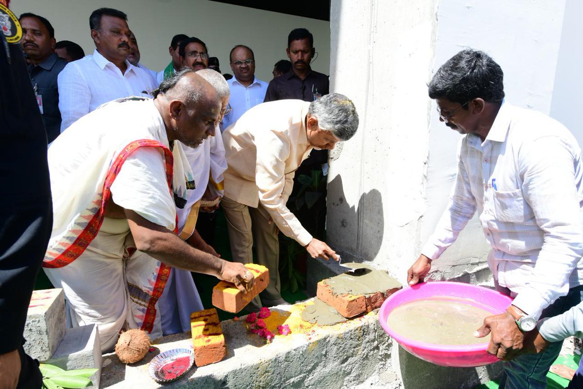 ncbn's tweet photo. Destiny has finally found its course. After five years of neglect and crushed hopes, Amaravati rises again today. Our people's capital will now be rebuilt -- brick by brick, heart by heart. I congratulate my people of Andhra Pradesh as we reclaim our dream of a Capital City today -- especially our farmer sisters and brothers who kept our dream alive through their protests, and stood strong against every brutality unleashed.
The work restarts today.
Onward and upward!