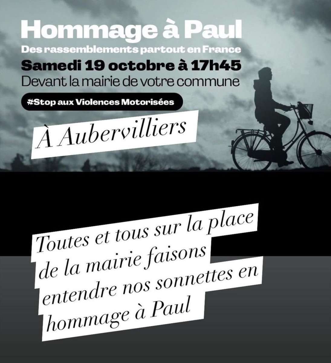 Hommage à Paul

Aujourd'hui, Samedi 19 octobre à 17h45 devant la Mairie d'<a href="/aubervilliers93/">Aubervilliers</a>