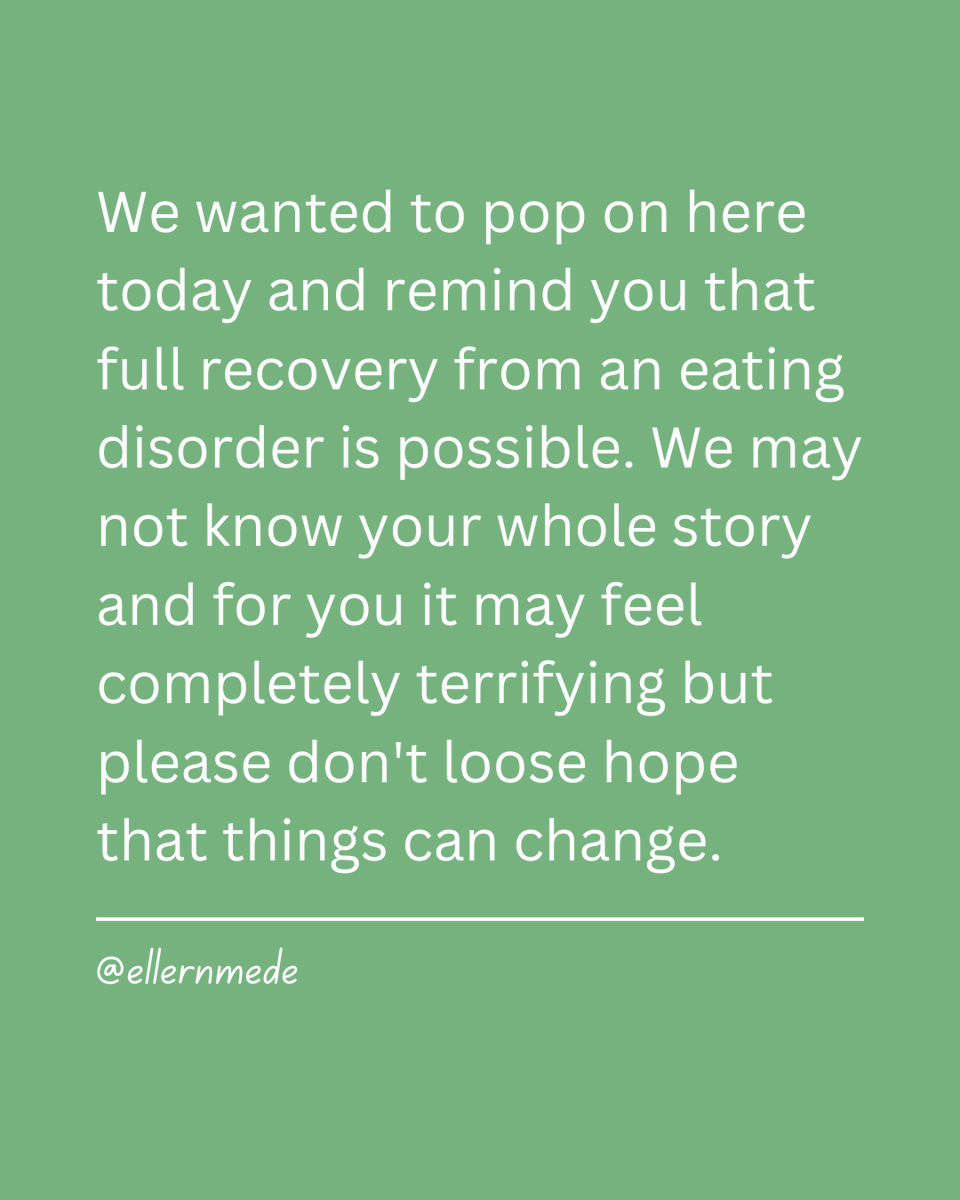Recovery is possible⭐

We know the journey can feel overwhelming, but don't lose hope. Recovery from an eating disorder is possible💚

#mentalhealth #mentalhealthmatters #mentalhealthawareness #edrecovery #ellernmede #breakthestigma #recovery