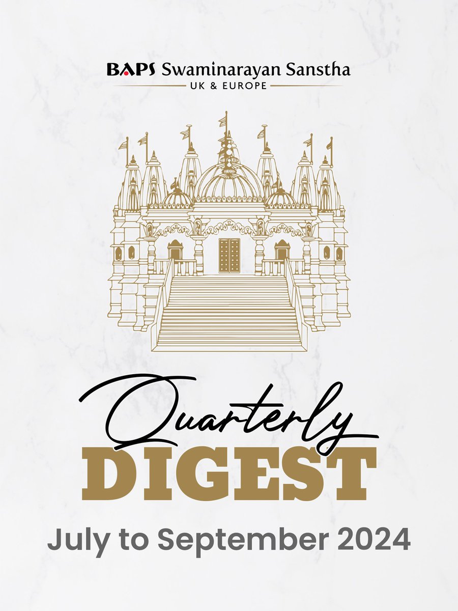 We are delighted to share a brief summary of just some of the inspiring and interesting things that have been happening in the third quarter of 2024 at BAPS mandirs and centres across the UK, in Europe, and around the world.

Learn more at bit.ly/BAPSQD3-2024

Share with