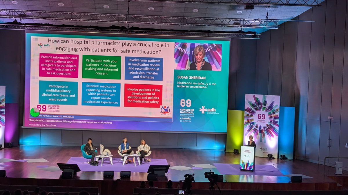 70 Congreso SEFH (@sefhcongreso) on Twitter photo 💊¿Cómo pueden los farmacéuticos hospitalarios desempeñar un papel crucial en el compromiso de los pacientes con una medicación segura?
Inspiradora charla de <a href="/sue_e_sheridan/">Susan Sheridan Boult</a> que nos ayuda a poner el foco en lo verdaderamente importante para la seguridad del paciente #sefh24 💊¿Cómo pueden los farmacéuticos hospitalarios desempeñar un papel crucial en el compromiso de los pacientes con una medicación segura?
Inspiradora charla de <a href="/sue_e_sheridan/">Susan Sheridan Boult</a> que nos ayuda a poner el foco en lo verdaderamente importante para la seguridad del paciente #sefh24