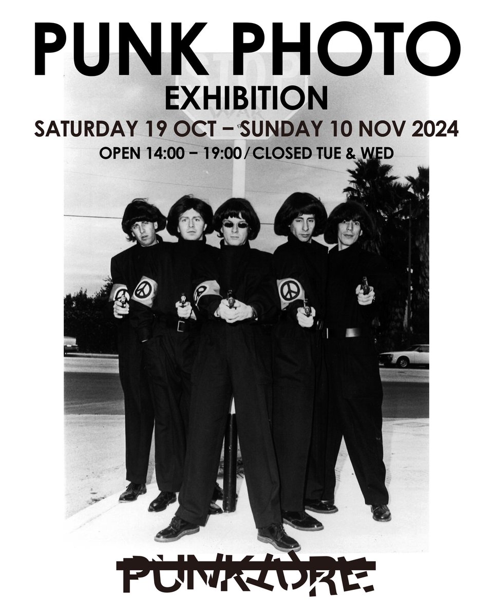 1977records's tweet photo. PUNK PHOTO EXHIBITION

2024年10月19日（土）ー 11月10日（日）

14 - 19時（火水休）

場所 : PUNKTURE
https://t.co/3I0ySkhCav

PUNKTURE第六番目の企画展はPUNK PHOTOと題し、1970年代後半のイギリスのパンクバンドのプレスフォトやオリジナルフォトを中心に展示販売いたします。 https://t.co/9Wz1DapMAX