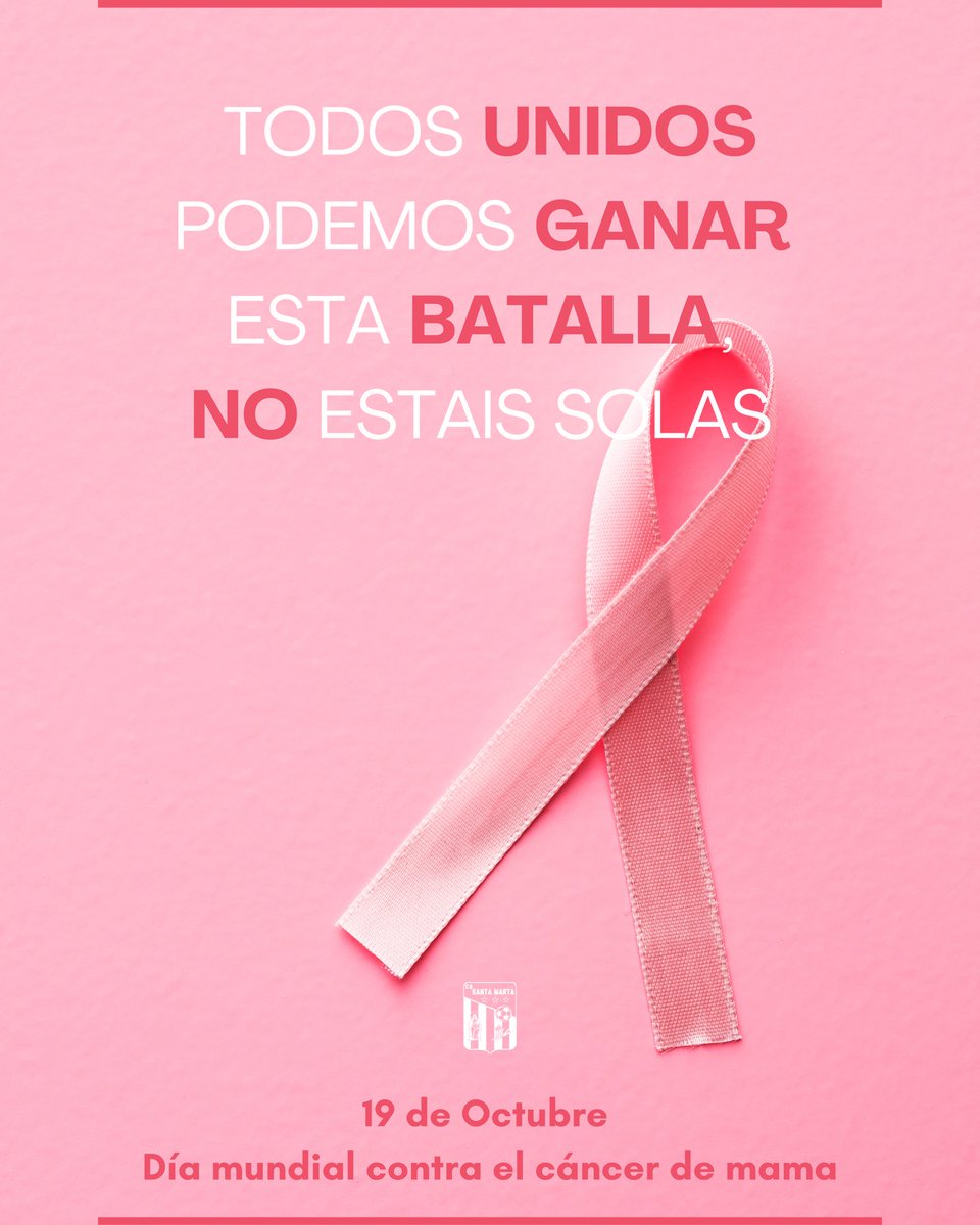 CD_SantaMarta's tweet photo. Hoy jugamos el partido más importante: el partido de la vida 🎀
En este día, queremos unirnos a todas las mujeres que enfrentan con valentía el cáncer de mama 💪🏽
No estáis sola. ¡Vamos a ganar! 🩷
#diadelcancerdemama #juntosomosmasfuertes #chequeoregular https://t.co/Qe3rnrWd8p