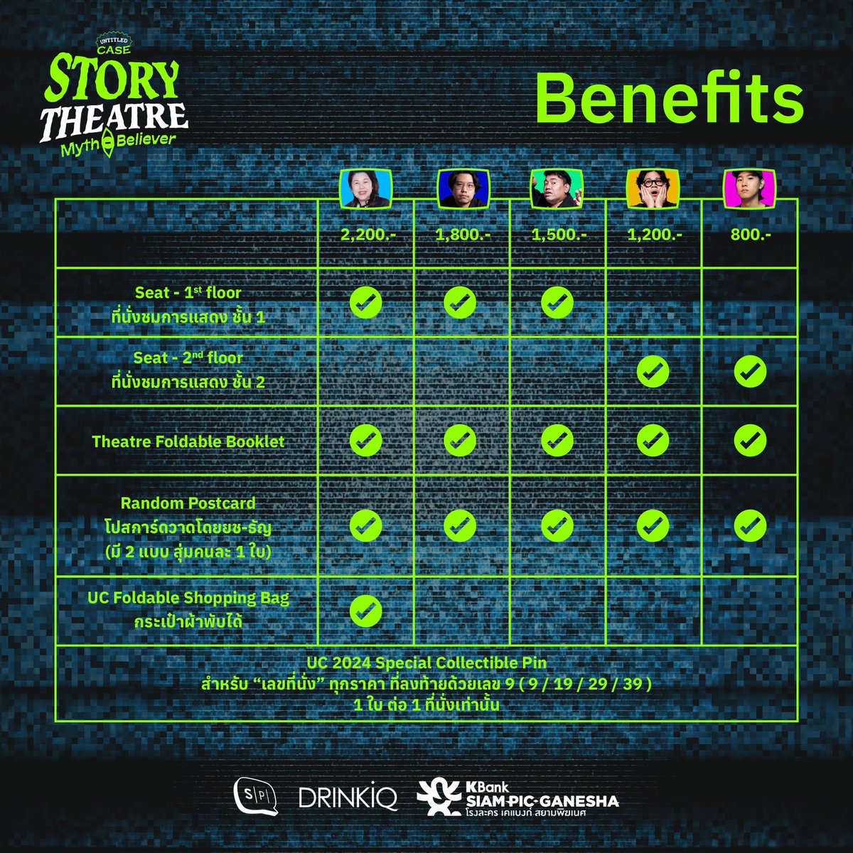 salmon_podcast's tweet image. Ticket benefits ของแต่ละโซนมาแล้วจ้า สะดวกโซนไหน ไปโซนน้ันได้เลยยย

เริ่มขายบัตรวันที่ 20 ตุลาคมนี้ เวลา 10.00 น. 
ที่เว็บไซต์และแอปพลิเคชัน Eventpop
กดเลย! 

eventpop.me/s/ucstorytheat…

#UntitledCase #SalmonPodcast #UCStoryTheatre2024