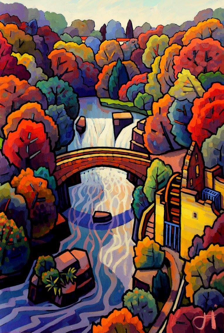 Jesmond Dene - Jim Edwards
As we’re well into October, here’s an autumnal view of the waterfall down in the Dene. 
Limited edition prints (/145) are available. I’ll be in my studio today till 2pm if you wanted to purchase this or any other print.

jimedwardspaintings.com/store/p250/Jes…