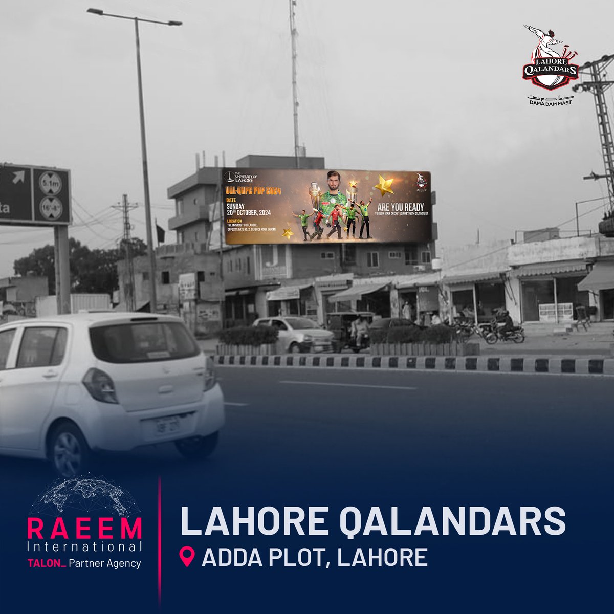 raeem_Int's tweet photo. Dream of playing for @lahoreqalandars?🏏
Our #OOH campaign is all about giving young talent a platform! Join the (@ULahore) UOL-QHPC Open Trials 2024, showcase your skills, and make your mark with LQ.
#RaeemInternational #PDP2024 #QalandarBrothers #CoreMedia #Talonooh https://t.co/Osj8eLCbQJ