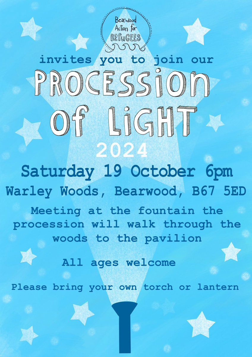 BearwoodAction's tweet photo. Today’s the day for our Procession Of Light! 19 October 6pm at @WarleyWoods1 
It looks like the weather will be fine so come along with your lanterns and torches. There will be tasty things to eat and drink with all donations going to Brushstrokes Sandwell https://t.co/XIjSrOoAW6
