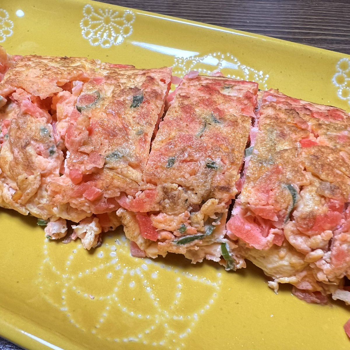 izunebin's tweet image. 早速紅生姜卵焼きを作って見た‼️
ドキドキ💓

#おうちごはん