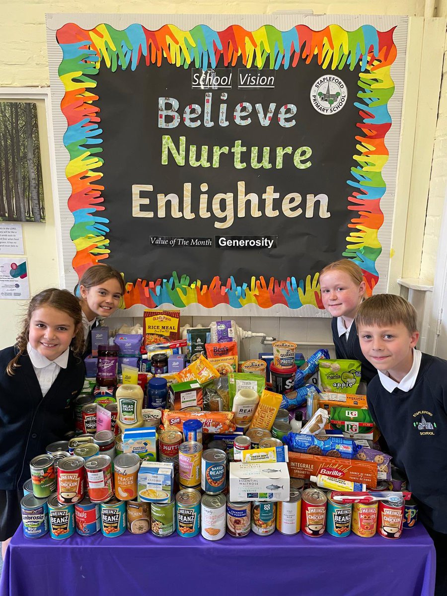 Thank you to everyone who donated to our harvest collection for The Hertford Pantry, this lovely lot (minus the children) will be helping local families 💙