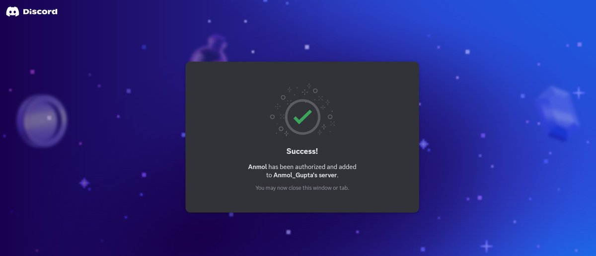 AnmolGupta90217's tweet photo. day 10 of #100dayoflearning
✅ create a simple Discord Bot in NodeJS
✅ using discord,js library
✅create a own's command in discord 's server https://t.co/K88ntYrRkV