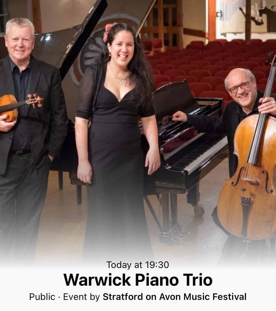 stratmusicfest's tweet photo. Final concert of this years festival! The wonderful Warwick Piano Trio are performing this evening at Holy Trinity Church starting at 7.30pm. It’s going to be absolutely beautiful - see you there! Tickets £15, £5 for students available online or on the door. 🎶🎹🎻 https://t.co/S0vHGCoHbo