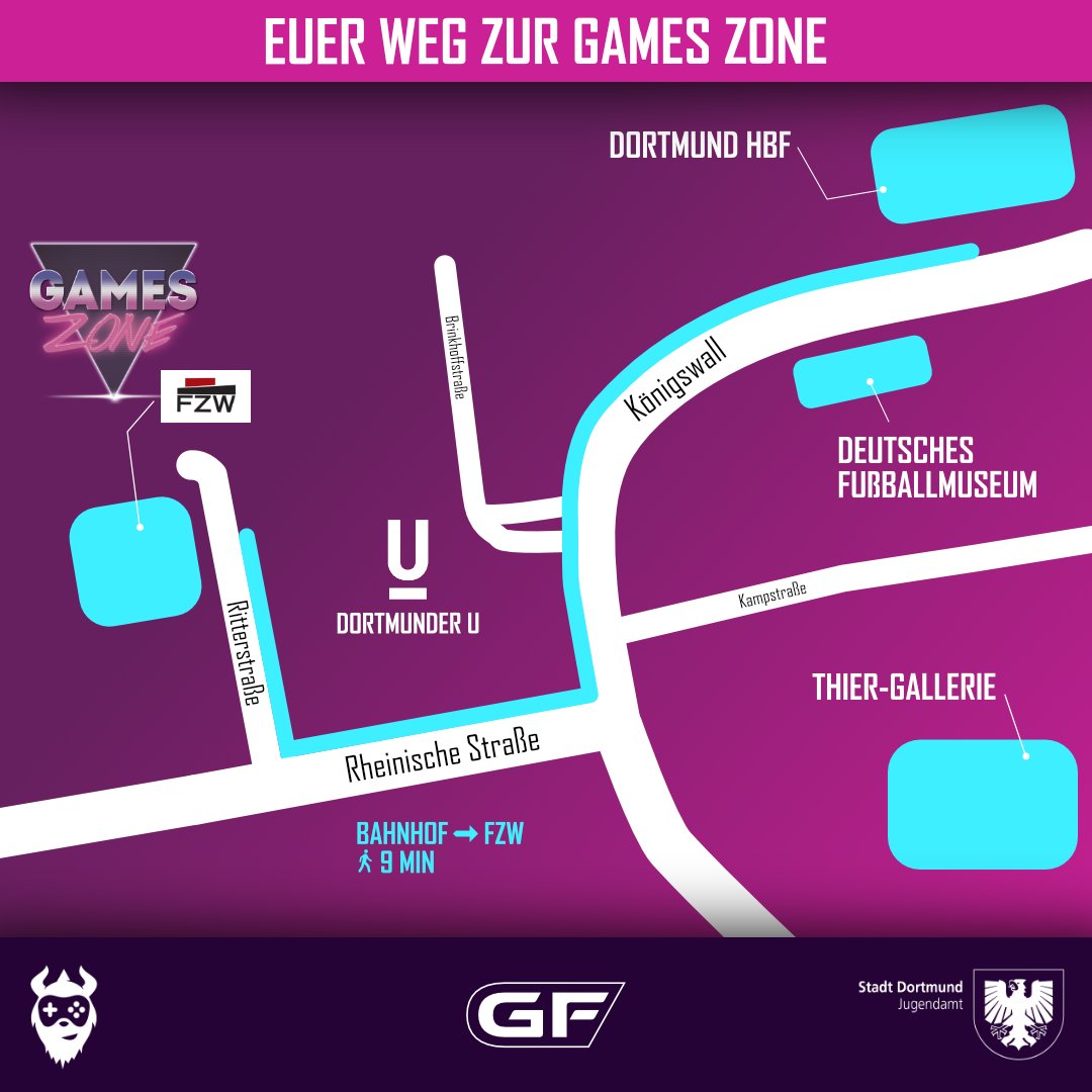 DGWeekend's tweet photo. 🎮📍 Gamer*innen aufgepasst! Die nächstes #GamesZone steht vor der Tür und wir können es kaum erwarten, euch morgen alle im FZW #Dortmund sehen! 🎉 https://t.co/Yvby7dD1T5