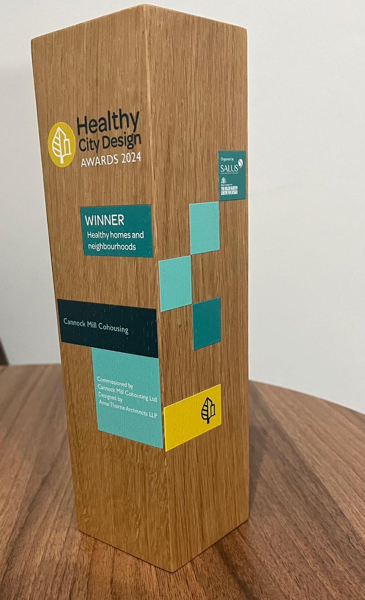 We have a display space for the awards our cohousing has won. The most recent addition recognises the health benefits of living in such an inspiring place. cannockmillcohousing.co.uk #cohousing #lifestyle #colchester