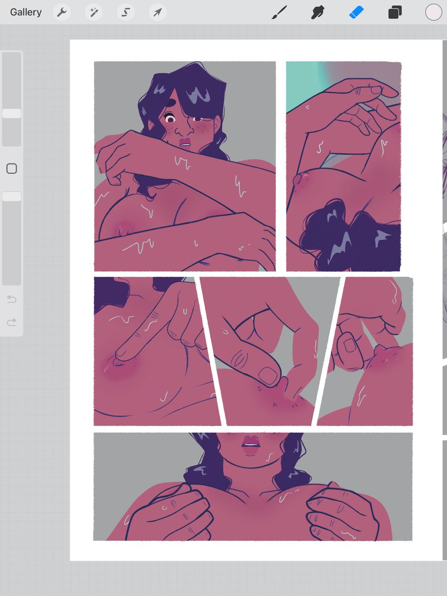 PinkZukinee's tweet photo. Here’s some WIPs I did for Lilith &amp; Eve (2/2) 
#LilithandEve #wlw #yuri #nsfw #nsfwcomic https://t.co/9YdE5XxBIL