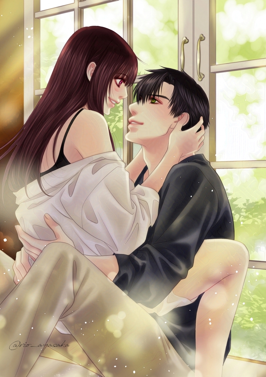 「年末まで100日イラストチャレンジ Day26レイ主。「彼と彼シャツと木漏れ日の」|綾坂璃緒(雛希ゆた)のイラスト