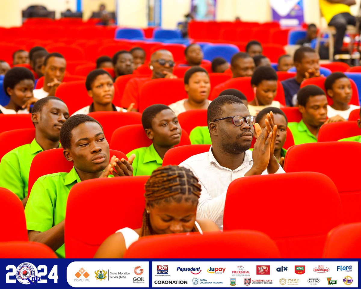 NSMQGhana's tweet photo. SGS AUDITORIUM

End of Round 2:

St. John's School: 25pts
Okuapemman School: 18pts
St. John's Grammar School: 16pts

Round 3 is next. 

#NSMQ2024 #NSMQOneEighth #Primetime https://t.co/8a7pKAnQRl