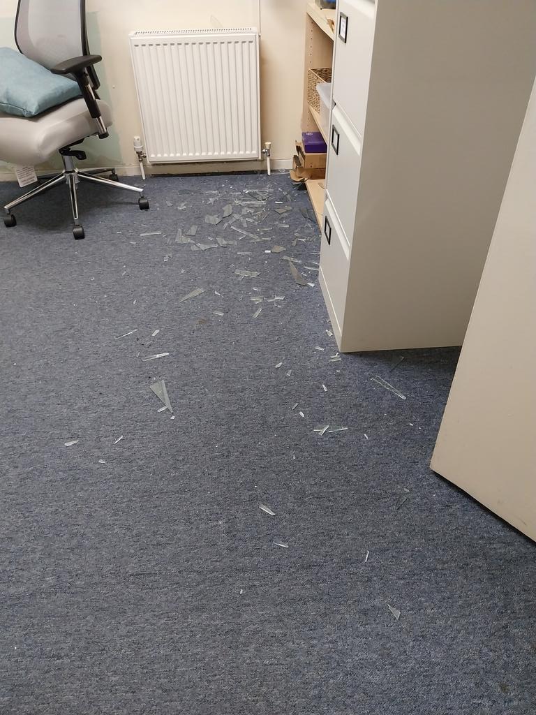 WalsallSams2023's tweet photo. Early this morning, we had an attempted break in. So sad, as some money earmarked for our Project 55, will now be required for repairing the window. Lucky nothing taken, but window shattered and glass everywhere. Thank to our local neighbours who called the police. #Project55 https://t.co/2w6mKEOnd2