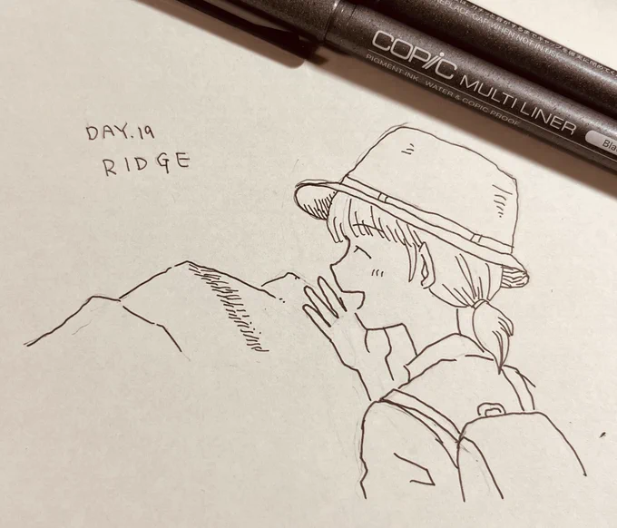 #inktober #inktober2024
DAY19:ridge/尾根 