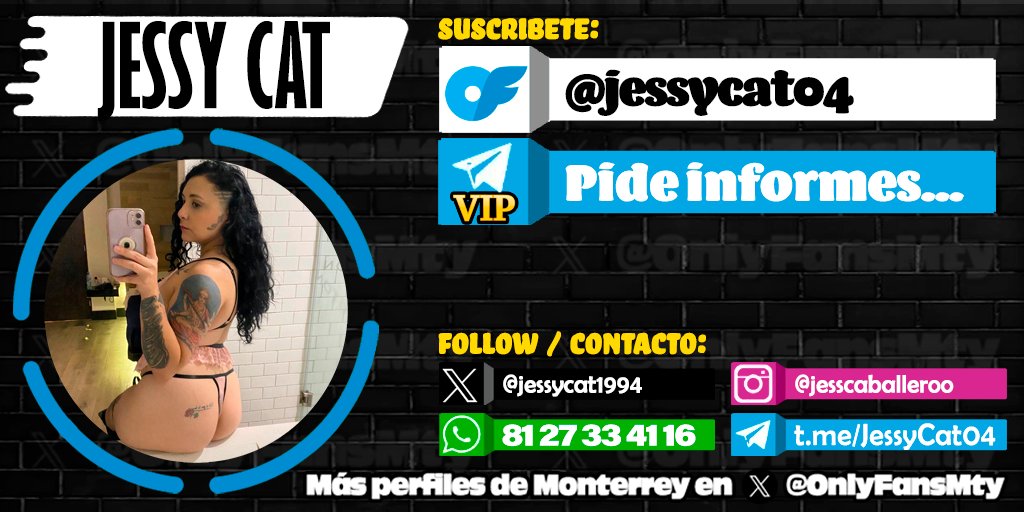 Jessy Cat (@jessycat1994).  

Suscríbete y accesa su contenido exclusivo🔥en: 
onlyfans.com/jessycat04
Grupo Telegram VIP (informes directamente con ella)        

Contacto:    
Whatsapp: wa.me/528127334116