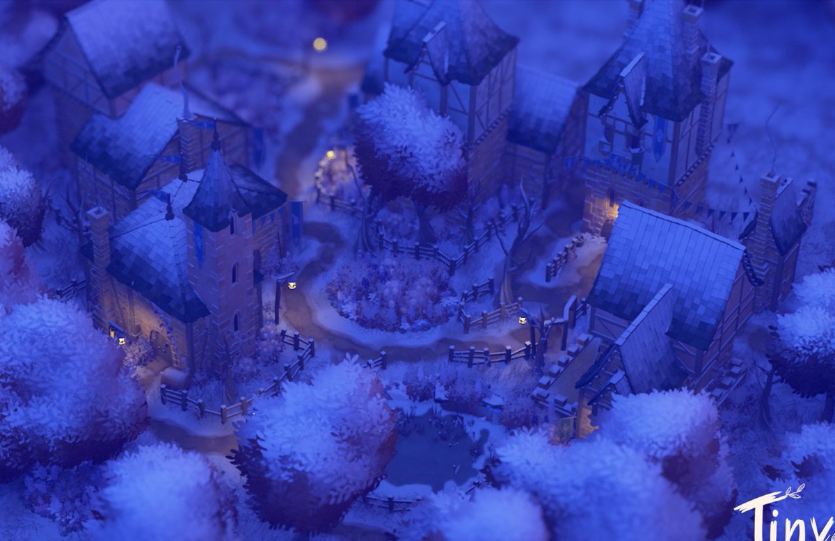pizzacait's tweet photo. stoppp look at my first little snowy village in Tiny Glade i'm obsessssseeddd https://t.co/oYP3gXXMJf