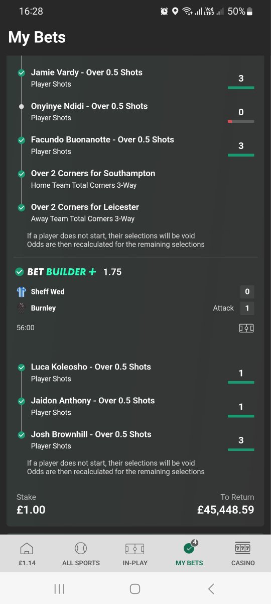 LostBoyAli's tweet photo. @bet365 this is as joke. Bet builder doing well and you screw me over from taking a cashout..  gonna stop using this app. Throws you off when your on a good win. https://t.co/DYE8qzkdoI