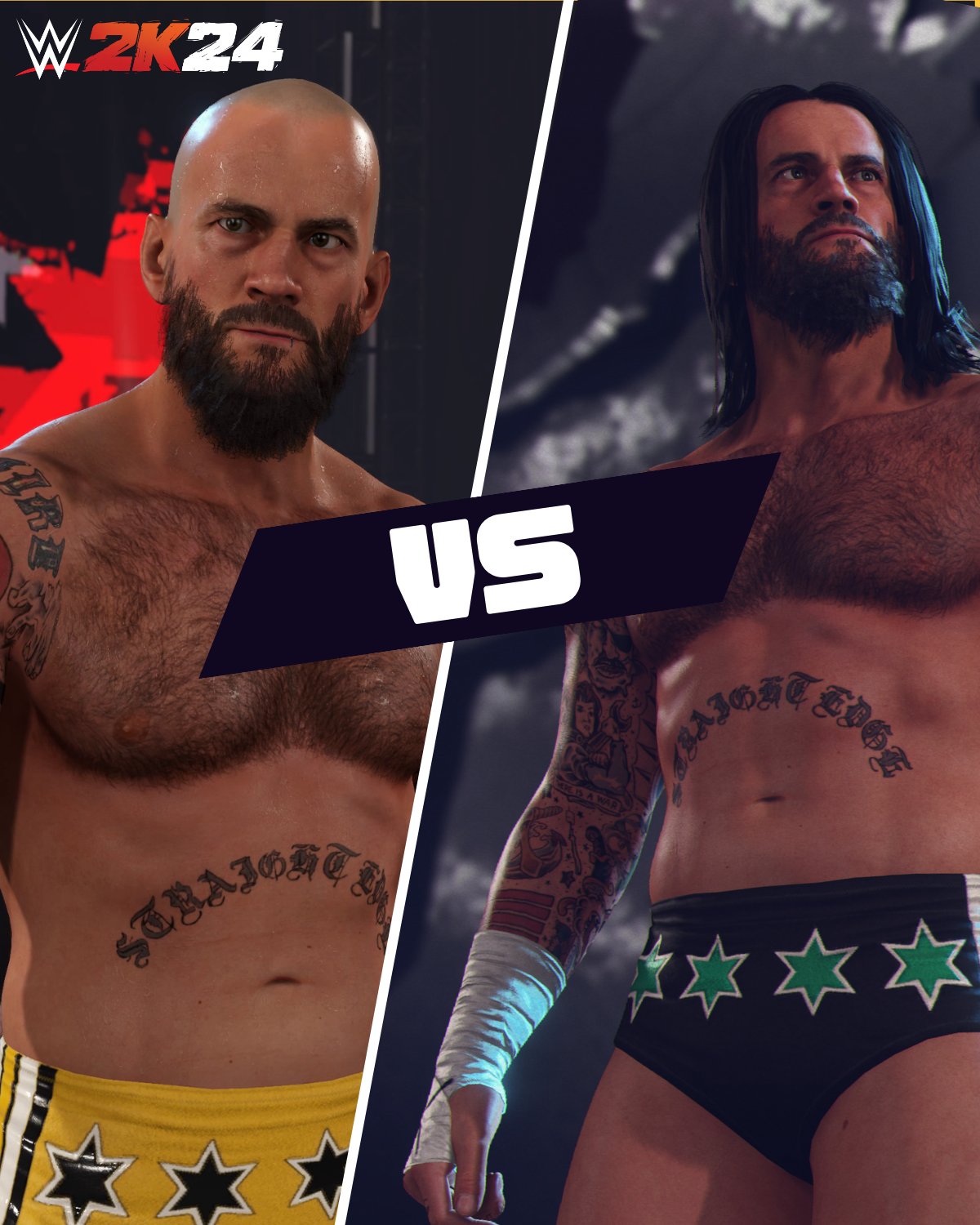 WWE2K24 on X: “Seeing double! 👀 Use CM Punk SES from the Eras 