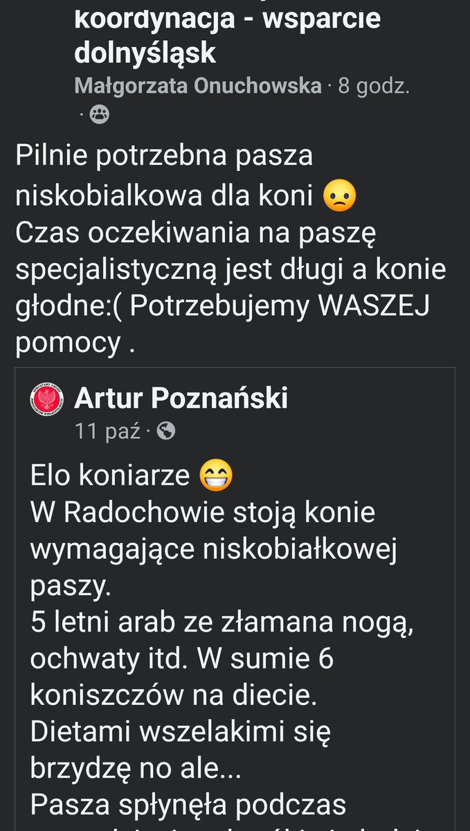 MieckaAniolowa's tweet image. Kochani pomoc cały czas potrzebna.
Tym razem pasza dla koni.
#powodź2024 
#zwierzeta