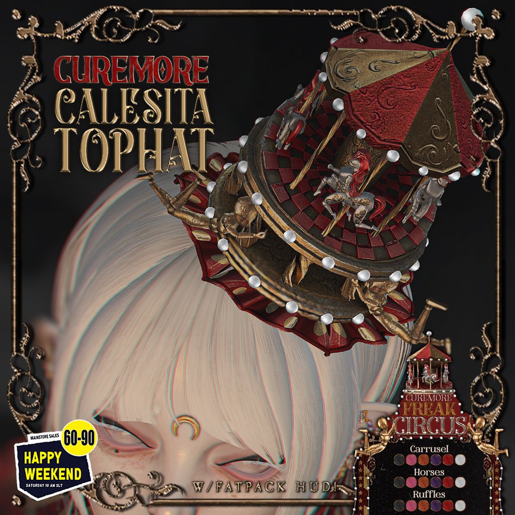 KawaiiFeedSL's tweet photo. CUREMORE Calesita Tophat〡Happy Weekend Sale @ Mainstore〡Taxi: https://t.co/hGY33n0BEH
#secondlife #metaverse #curemore #happyweekendsale #kawaiifeed https://t.co/xuML6vYo98