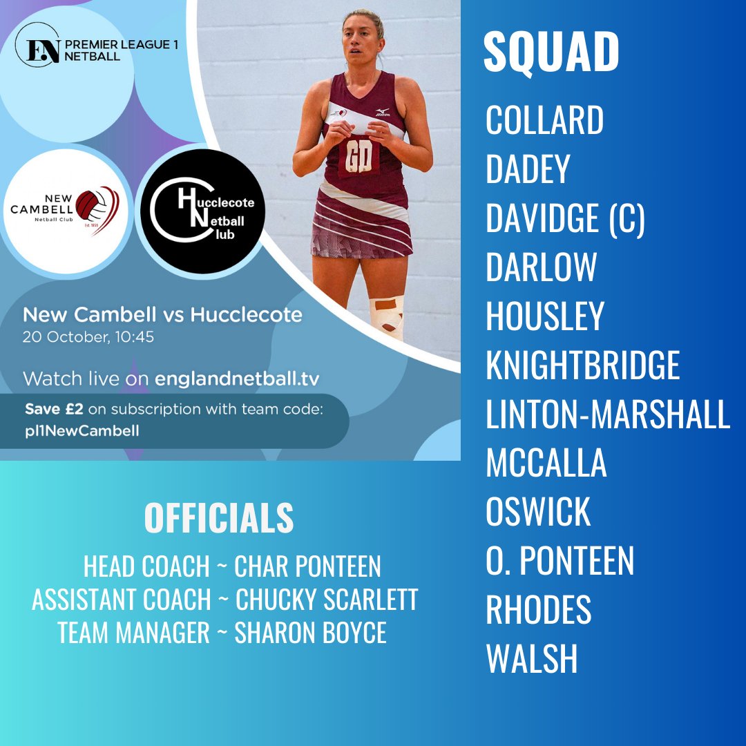 New Cambell Netball (@newcambellnc) on Twitter photo If you don't have any plans tomorrow come along to Redbridge to watch the Prem squad host <a href="/HNC_Netball/">Hucclecote Netball</a>.
If you don't want to come out the house, follow us on englandnetball.tv
#premsundays #premdiv1 #netballforall If you don't have any plans tomorrow come along to Redbridge to watch the Prem squad host <a href="/HNC_Netball/">Hucclecote Netball</a>.
If you don't want to come out the house, follow us on englandnetball.tv
#premsundays #premdiv1 #netballforall