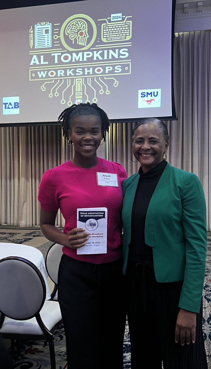 <a href="/MaybornUNT/">Mayborn School</a> <a href="/UNTclass/">UNT CLASS</a> <a href="/untnabj/">UNT-NABJ</a> represented at Texas Association of Broadcasters Southwest Broadcast
Newsroom Workshop in Dallas today. Thanks <a href="/Poynter/">Poynter</a> Al Tompkins for great AI session.