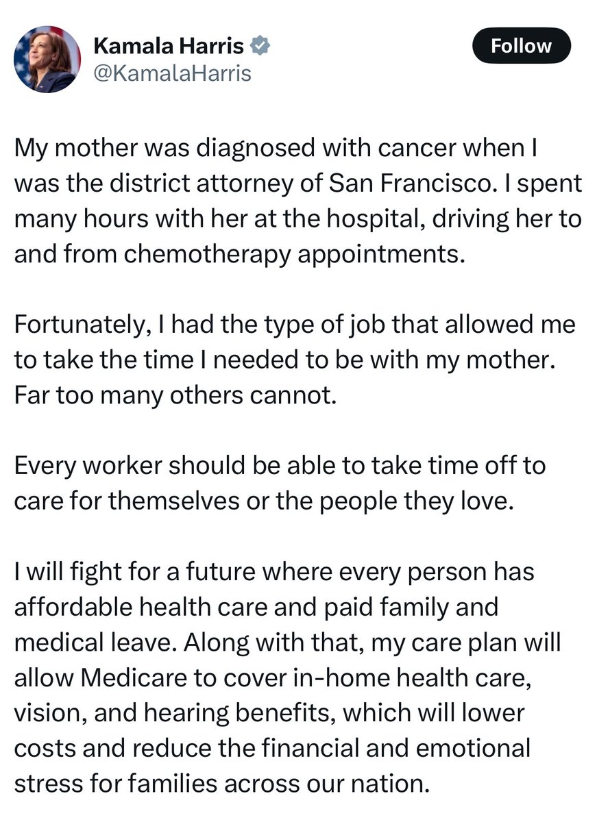 Having Medicare cover in-home care for the elderly is the single most substantive (and, I think, materially beneficial) policy proposal either candidate has offered in this race, and as far as I can tell, it's gotten almost no attention from the press, or on social media.