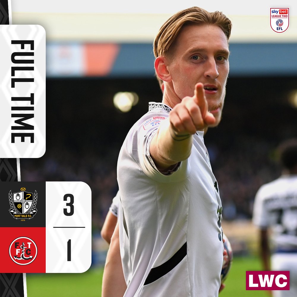 FULL TIME

3️⃣ Goals
3️⃣ Different Goalscorers
3️⃣ Points for Darren Moore's Valiants! 

GET IN!! 👊

#PVFCLive | 3-1