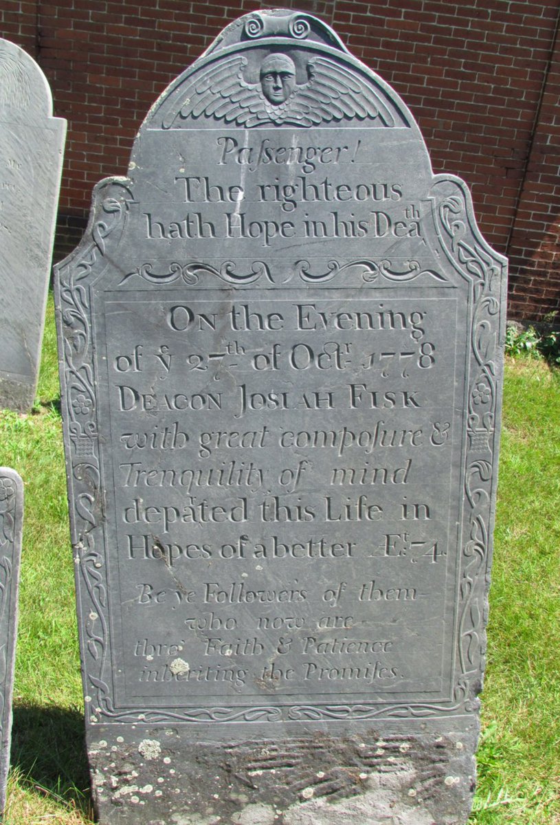 #31DaysOfGraves   Day 19: Mistake. 2 of 2. A common error of a missing letter being added via a caret…but in this case one can’t help but comment that the famous Boston accent might have been responsible for the dropping of the “r” in the first place! Pepperell, Mass.
