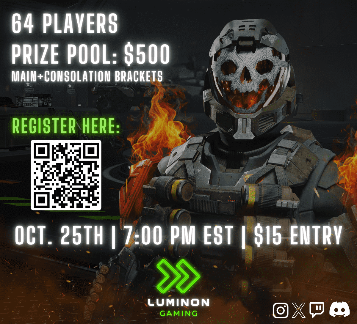 LuminonGaming's tweet photo. ⌛The countdown is on begins! 6 days left to sign up for our Hallow's Halo: Fright Night FFA event taking place just before #Haloween!

You should expect a $500 Prize pool, fierce competition, and a live casting on our Twitch channel.

💥 Do forget, only the first 16 players can use use code, FRIGHTNIGHT16, for 25% off!

🏆 Event details: https://t.co/jccbznMpQg
📝 Register here: https://t.co/Nngeg3gQGL