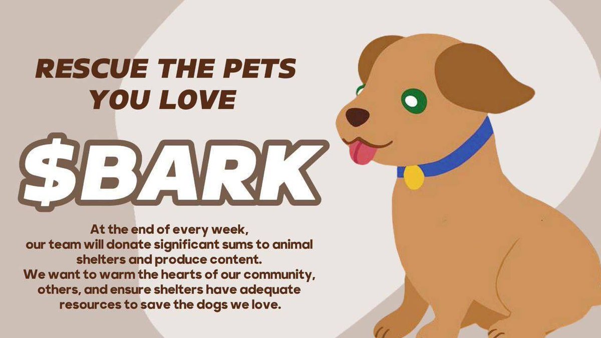 Cryptodiam22301's tweet photo. @beaniemaxi It's $BARK coin. It has a big mission in
supporting our furry friends.@BARKINonSOL
CA:APkM2bazpwQaiv5BY2eA7vR7DEB1EX5MMf6JNCBCHVrC https://t.co/cifPRekfor