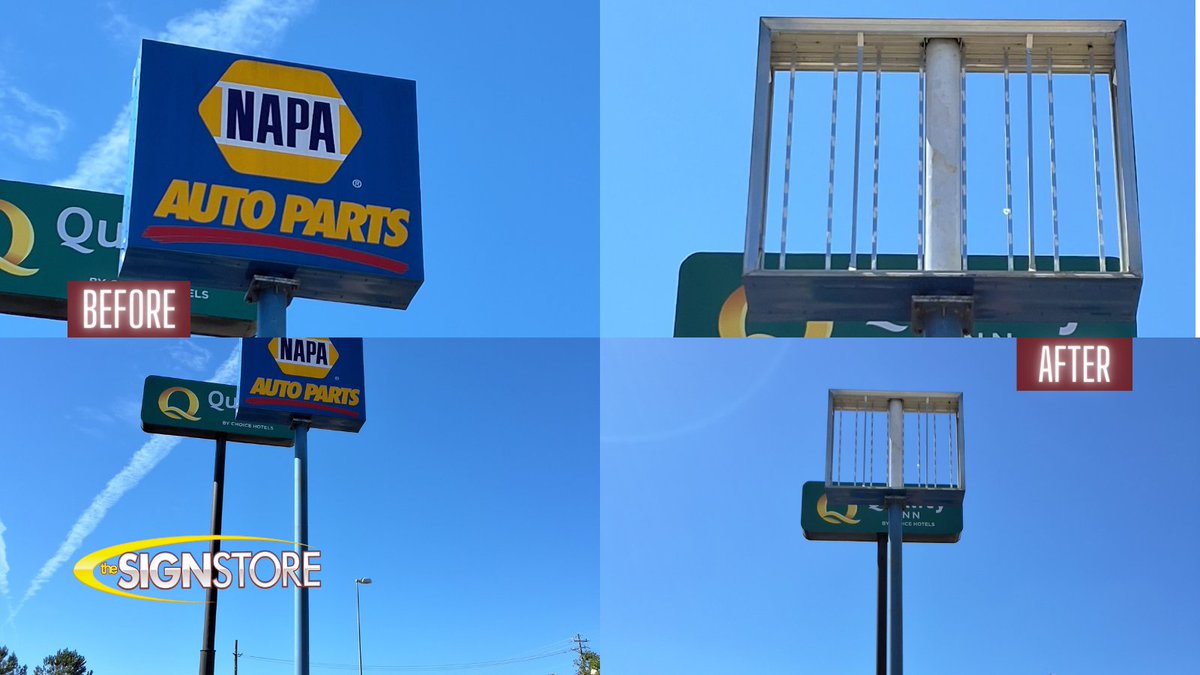 signstoremacon's tweet image. We completed a sign removal project for @Illumatech! We removed the Napa Auto Parts signage in Thomaston, GA. Need sign services? Call Us 1-800-316-9530. We do it all! #SignageSolutions #BusinessSigns #Illumatech #TheSignStore