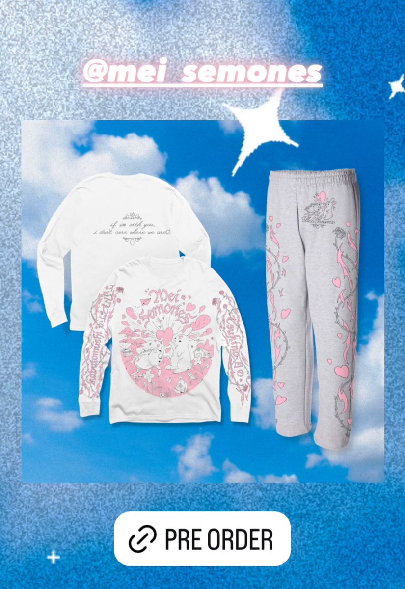Mei Semonesの新曲グッズのロンTとスウェットセットも可愛い着たい