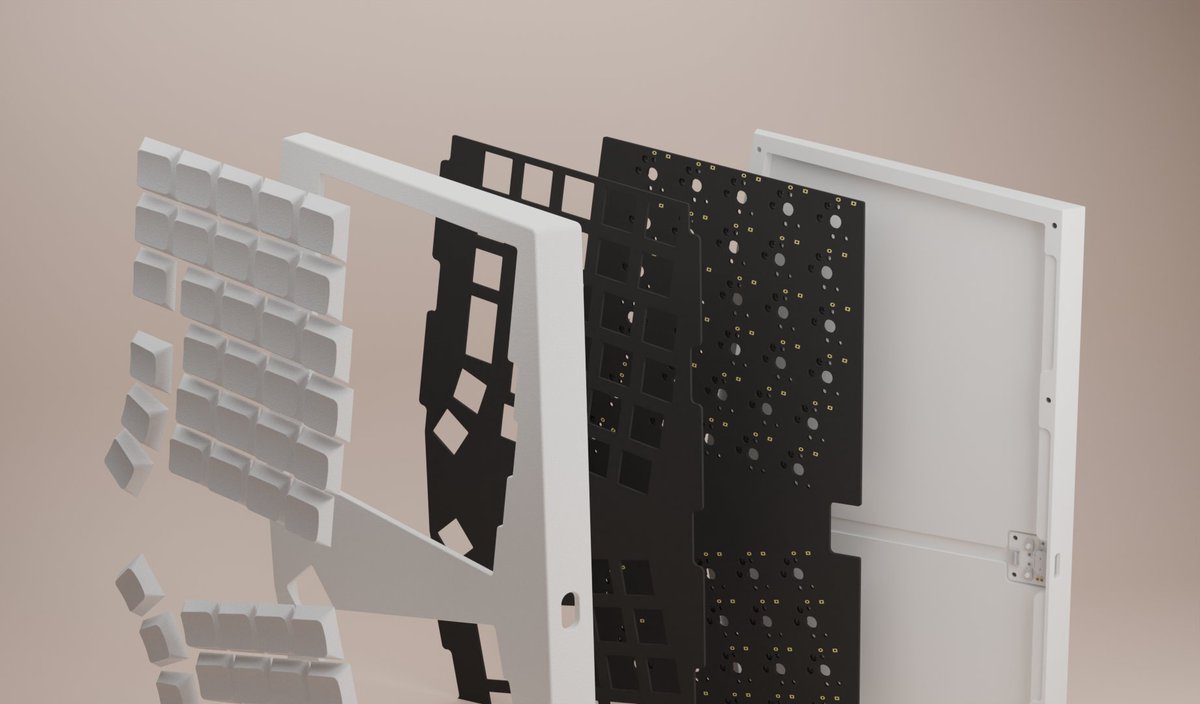 I designed and built a low profile split board.

- Inspired by the Cornelius LP by <a href="/foostan/">foostan</a>.
- Gasket mounted and hotswap PCB.

3D printed case and PCB from <a href="/JLCPCB/">JLCPCB</a> 
Ghost switches and SMOLO keycaps from <a href="/beekeeb_shop/">beekeeb.shop</a>

Github repo: github.com/phamfoo/form-n…