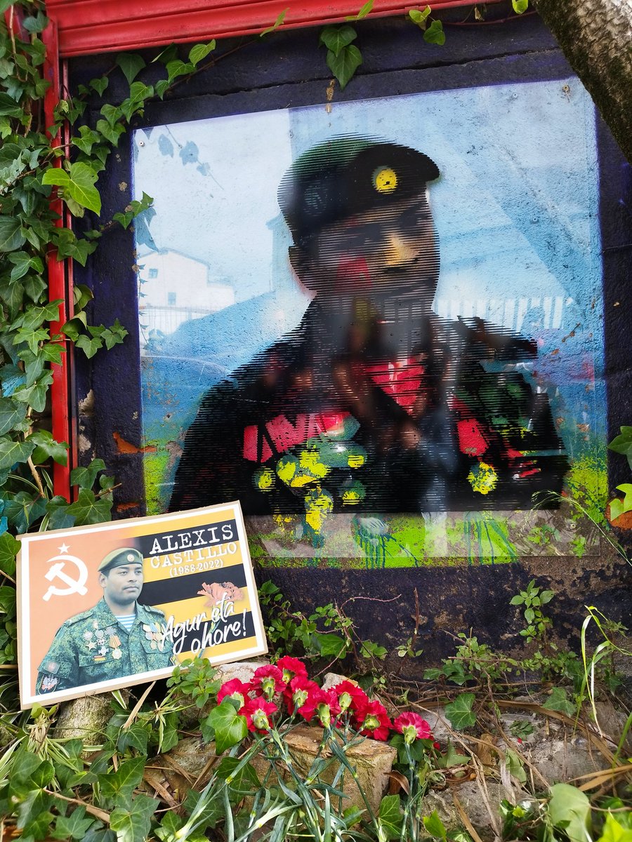 EHDonbass's tweet photo. Gaur, @Bultza_HE-rekin batera, Alexis Castillo oroitu dugu Deustuko Erriberan, Donbassen alde borrokan hildako miliziano internazionalista. https://t.co/1JbwKB2Jc4