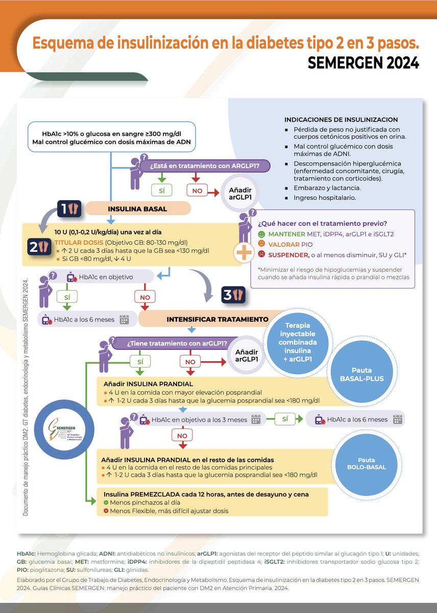 SEMERGEN | Médicos de Atención Primaria (@semergenap) on Twitter photo INFOGRAFÍA. Esquema de insulinización en la diabetes tipo 2 en 3 pasos por <a href="/SemergenGTDM/">GT Diabetes Semergen</a>
#Diabetes2 #DM2 #insulinización INFOGRAFÍA. Esquema de insulinización en la diabetes tipo 2 en 3 pasos por <a href="/SemergenGTDM/">GT Diabetes Semergen</a>
#Diabetes2 #DM2 #insulinización