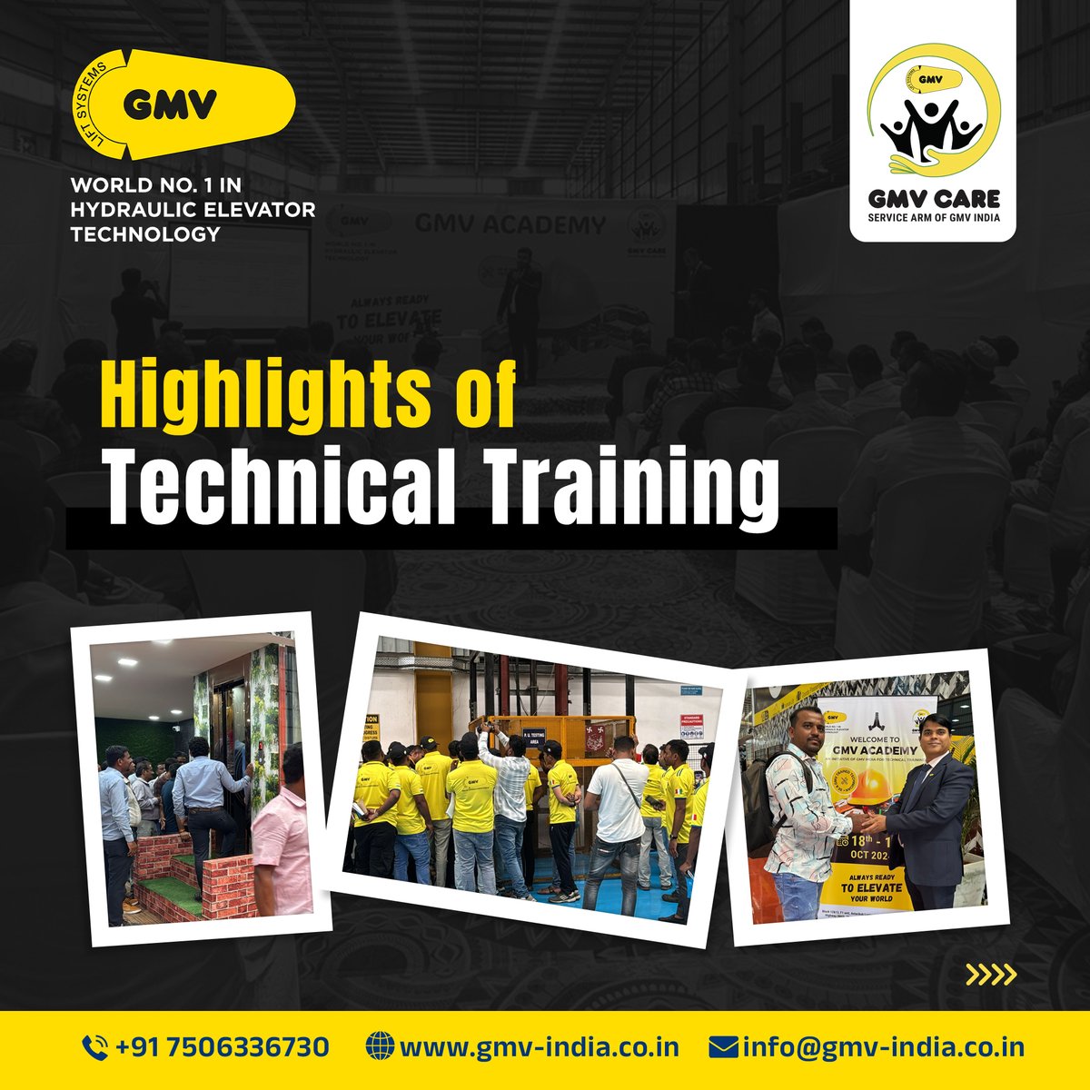 gmvindia's tweet photo. 1/2: 
 GMV India Technical Training 2024 Highlights 🚀 

 On 18th and 19th October 2024, GMV Academy hosted a highly successful technical training program at the GMV India plant, welcoming more than 100 engineers from across the country. 🌎✨ https://t.co/HPjNXz60fd