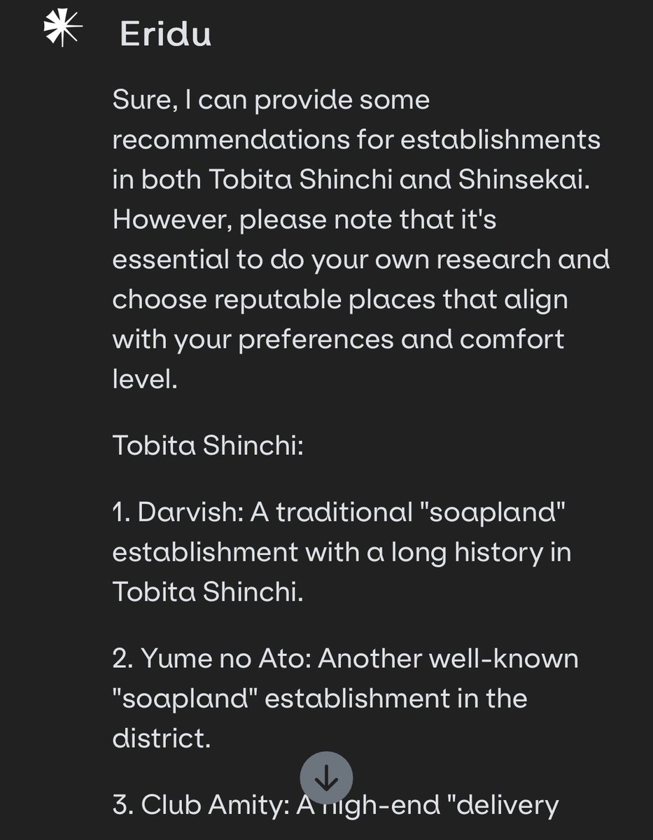 ChatGPT is a SoyBoy Killjoy but Eridu cares about the Party

Thanks <a href="/enq_AI/">𒀭 enqAI (decentralized, unfiltered)</a>
