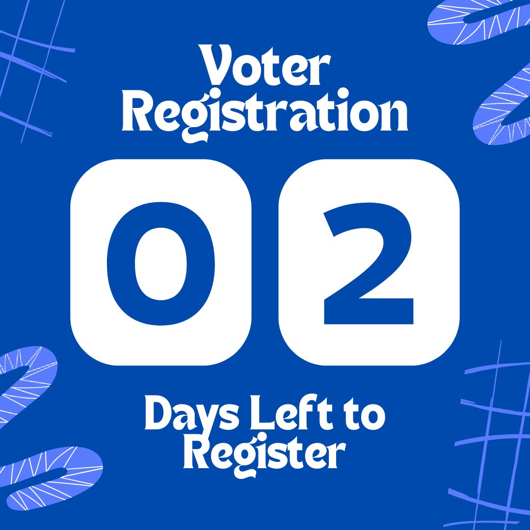 There are only 2 days left to register to vote in PA, make sure your register if you want to vote here!